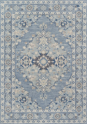 Momeni Anatolia ANA-9 Machine Made Traditional Medallion Indoor Area Rug Blue 9'9" x 12'6" ANATOANA-9BLU99C6