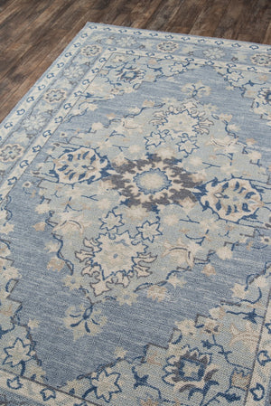 Momeni Anatolia ANA-9 Machine Made Traditional Medallion Indoor Area Rug Blue 9'9" x 12'6" ANATOANA-9BLU99C6