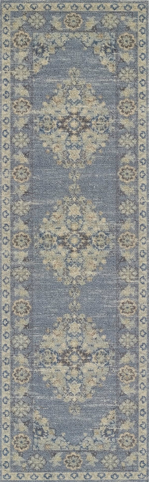Momeni Anatolia ANA-9 Machine Made Traditional Medallion Indoor Area Rug Blue 9'9" x 12'6" ANATOANA-9BLU99C6