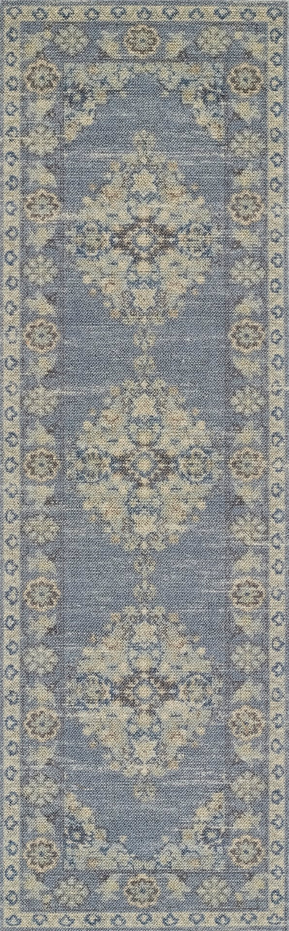 Momeni Anatolia ANA-9 Machine Made Traditional Medallion Indoor Area Rug Blue 9'9" x 12'6" ANATOANA-9BLU99C6