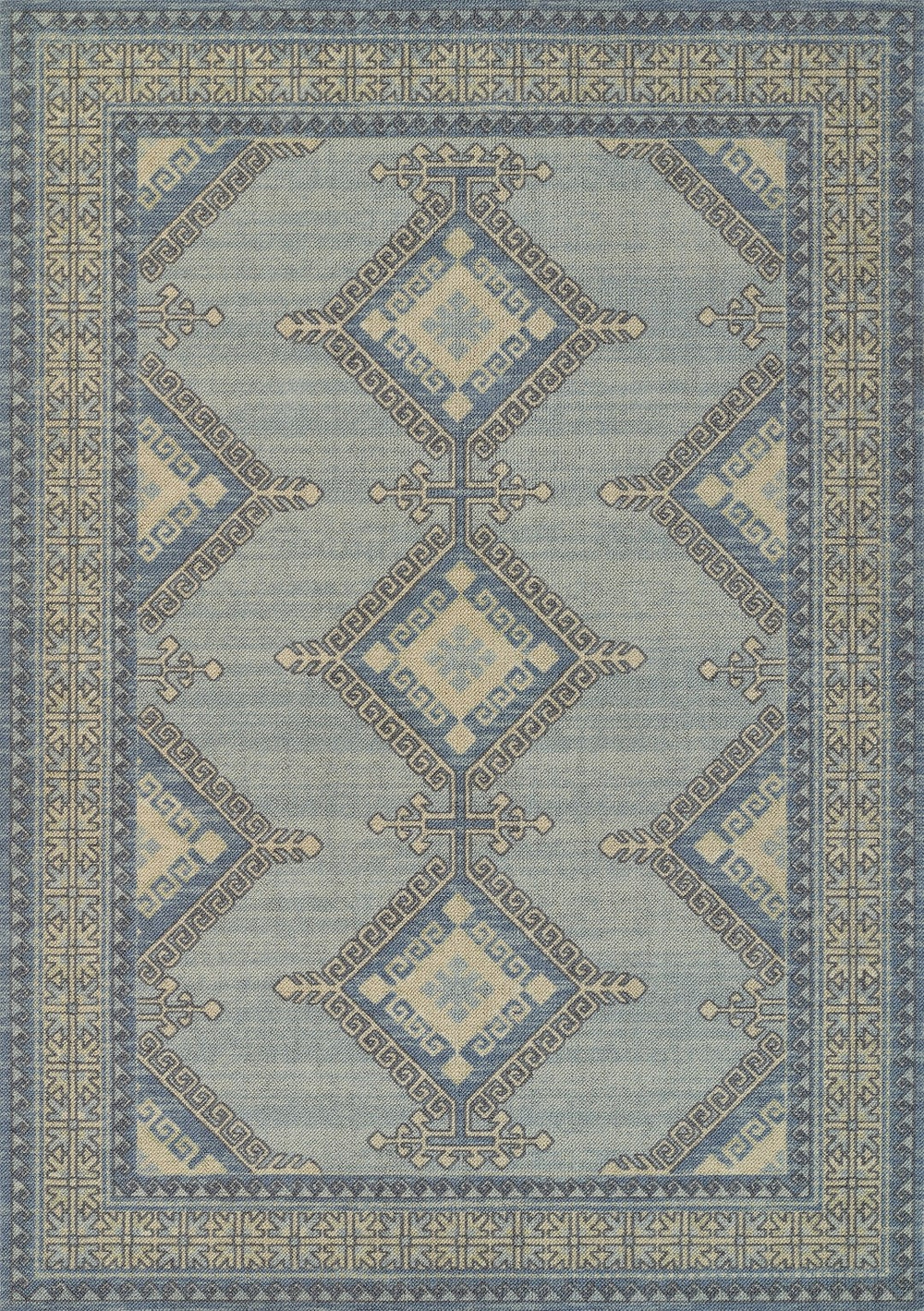 Momeni Anatolia ANA10 Machine Made Traditional Medallion Indoor Area Rug Blue 9'9" x 12'6" ANATOANA10BLU99C6
