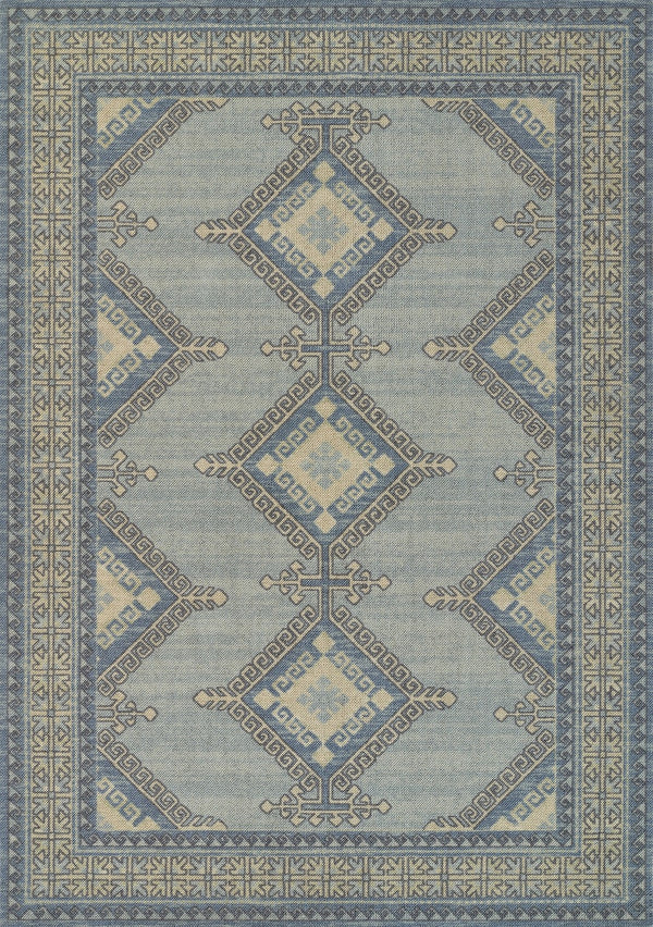 Momeni Anatolia ANA10 Machine Made Traditional Medallion Indoor Area Rug Blue 9'9" x 12'6" ANATOANA10BLU99C6