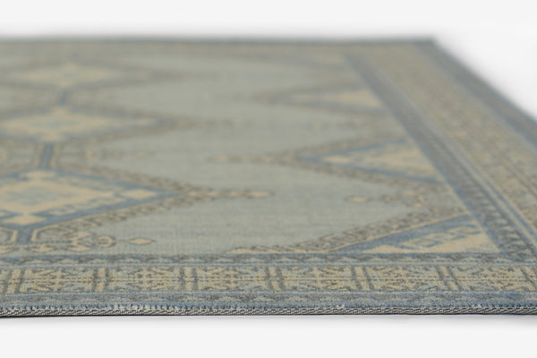 Momeni Anatolia ANA10 Machine Made Traditional Medallion Indoor Area Rug Blue 9'9" x 12'6" ANATOANA10BLU99C6