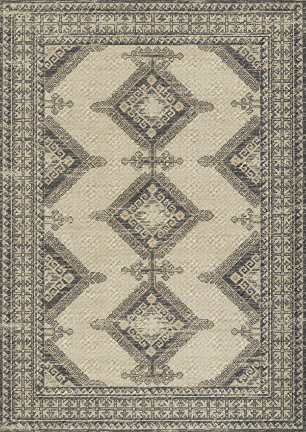 Momeni Anatolia ANA10 Machine Made Traditional Medallion Indoor Area Rug Charcoal 9'9" x 12'6" ANATOANA10CHR99C6