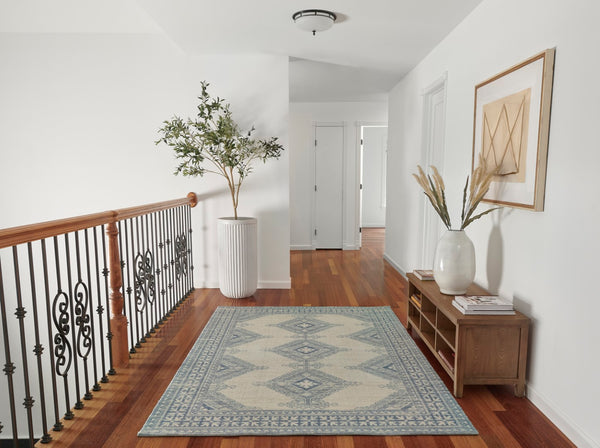 Momeni Anatolia ANA10 Machine Made Traditional Medallion Indoor Area Rug Ivory 9'9" x 12'6" ANATOANA10IVY99C6