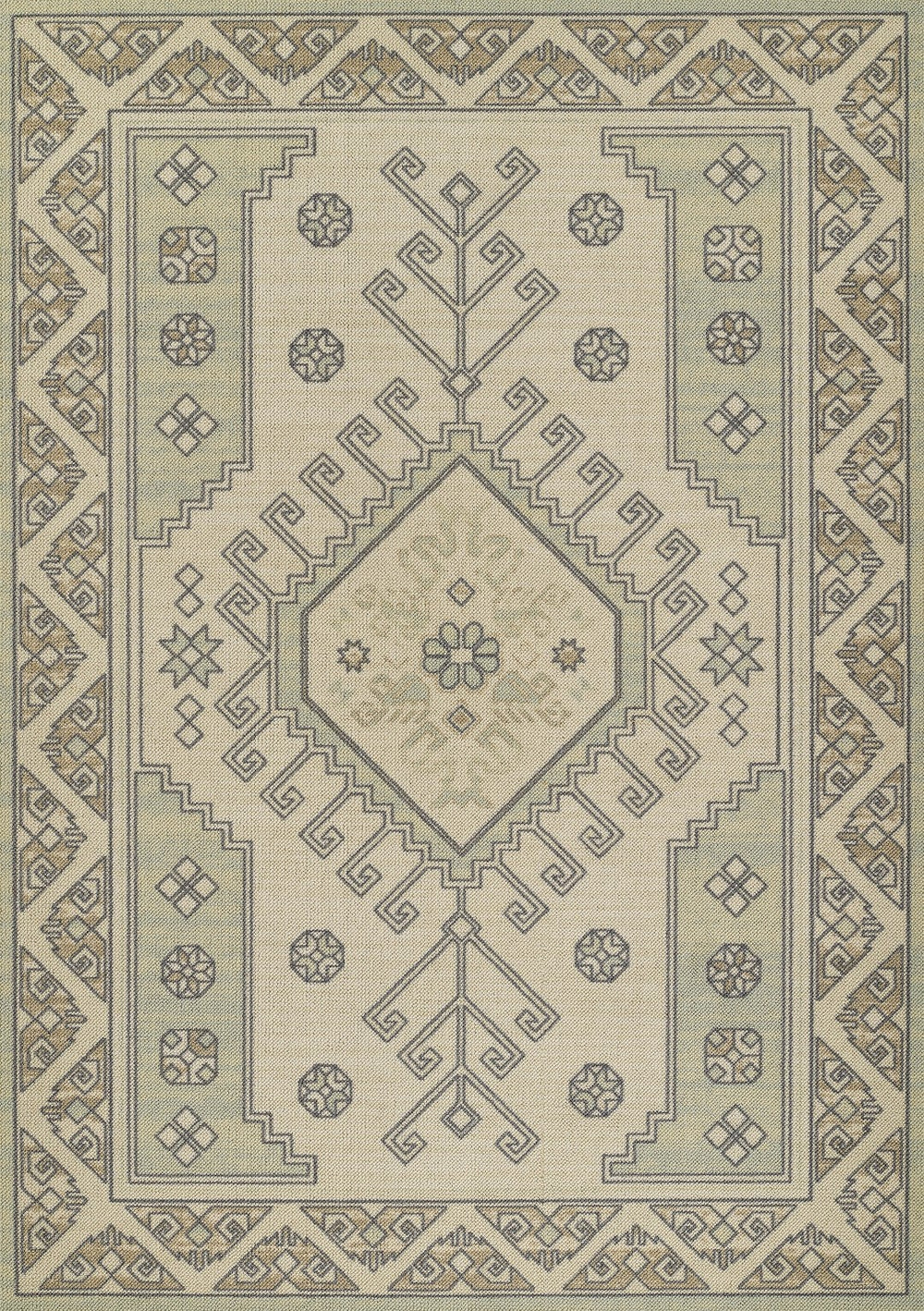 Momeni Anatolia ANA11 Machine Made Traditional Medallion Indoor Area Rug Sage 9'9" x 12'6" ANATOANA11SAG99C6