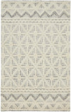 Anica Moroccan Wool Area Rug w/Diamond Lines, Ivory/Chambray Blue, 9ft x 12ft