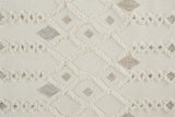 Anica Moroccan Wool Rug w/Ornamental Diamonds, Ivory/Tan, 9ft x 12ft Area Rug