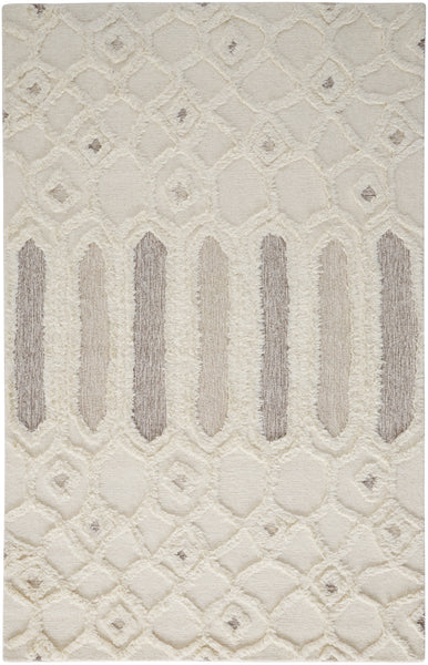 Anica 8013F Hand Tufted Geometric Wool Rug English Elm