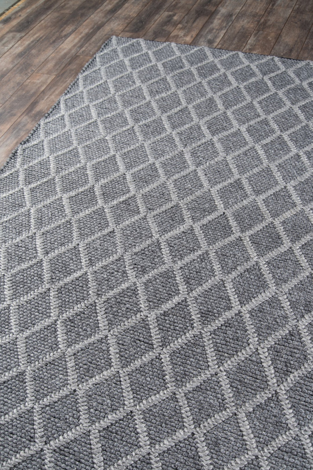 Momeni Andes AND-7 Hand Woven Contemporary Trellis, Geometric Indoor Area Rug Charcoal 8'9" x 11'9" ANDESAND-7CHR89B9