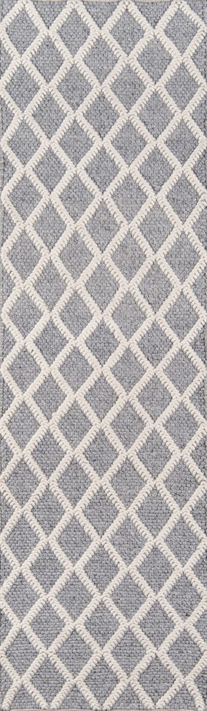 Momeni Andes AND-7 Hand Woven Contemporary Trellis, Geometric Indoor Area Rug Grey 8'9" x 11'9" ANDESAND-7GRY89B9