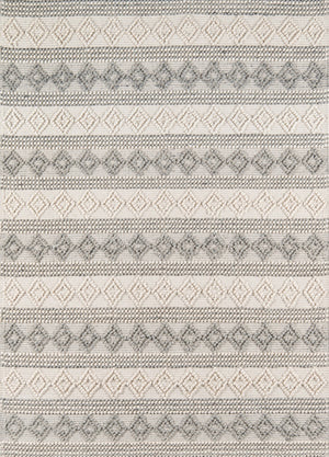 Momeni Andes AND10 Hand Woven Contemporary Geometric Indoor Area Rug Ivory 8'9" x 11'9" ANDESAND10IVY89B9