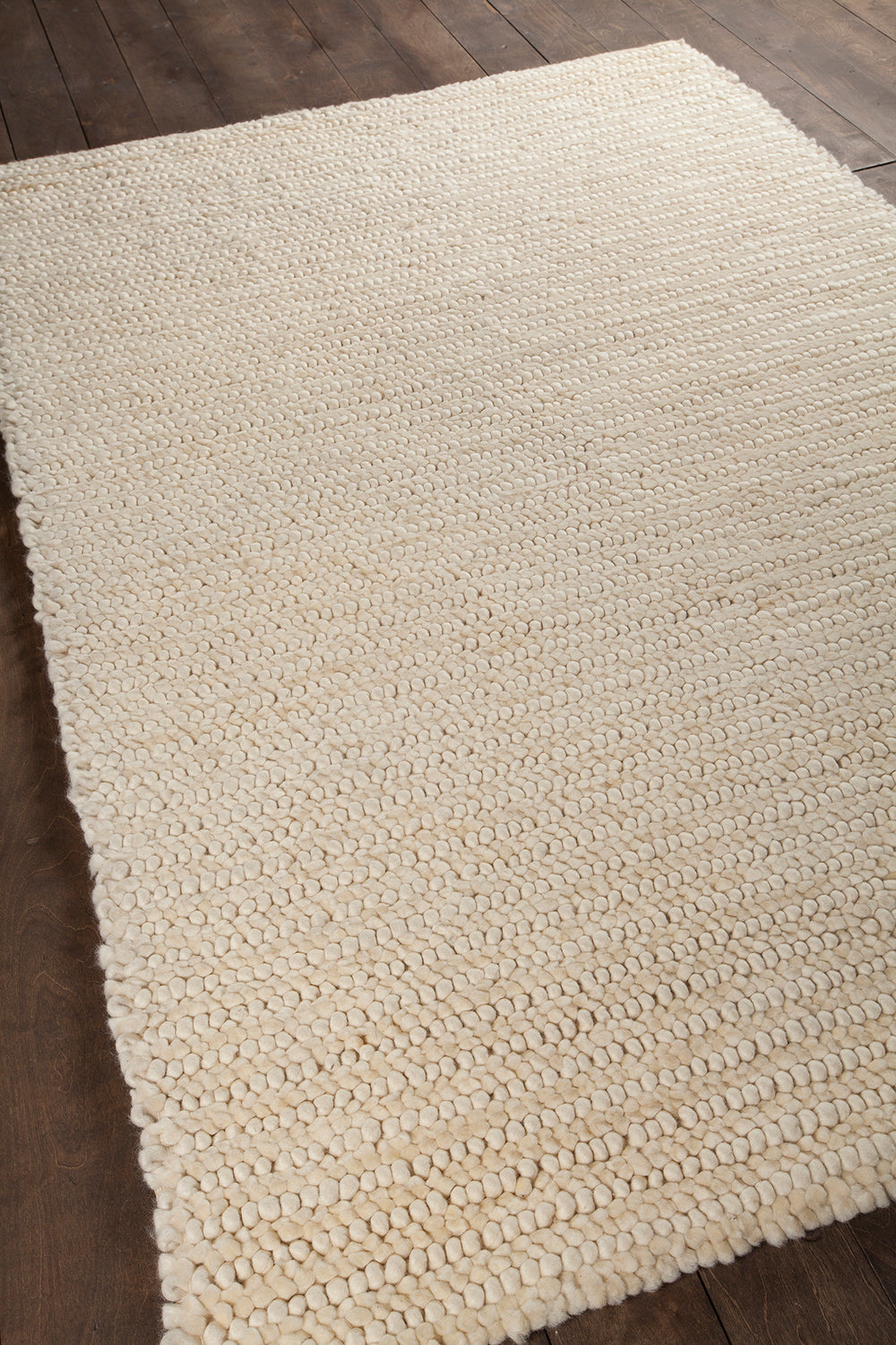 Chandra Rugs Anni 100% Wool Hand-Woven Contemporary Rug Ivory 9' x 13'