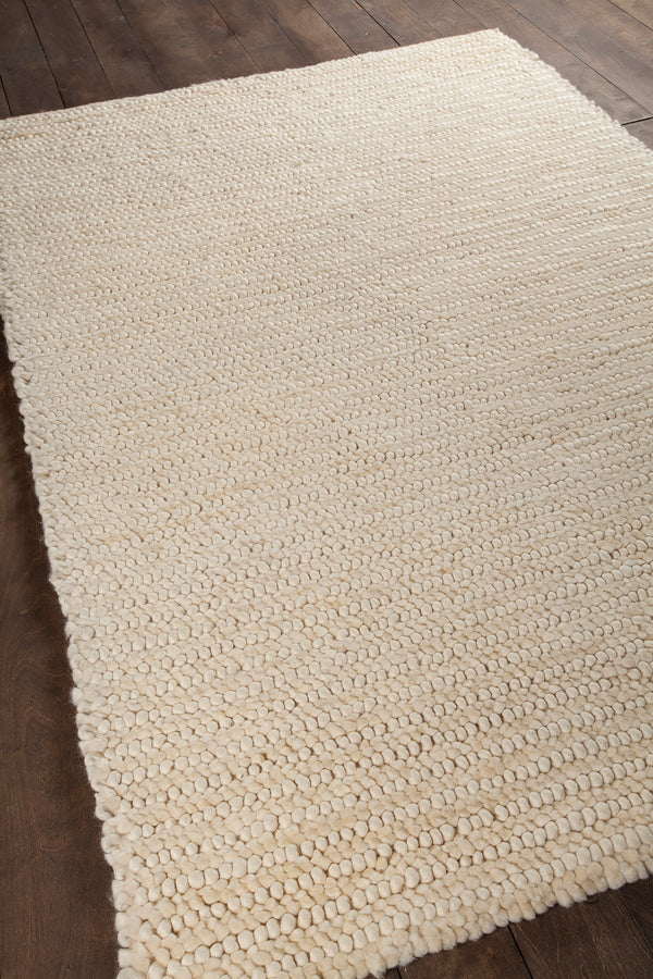 Chandra Rugs Anni 100% Wool Hand-Woven Contemporary Rug Ivory 9' x 13'