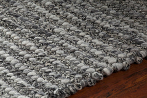Chandra Rugs Anni 100% Wool Hand-Woven Contemporary Rug Grey/Ivory 9' x 13'