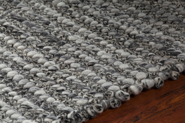 Chandra Rugs Anni 100% Wool Hand-Woven Contemporary Rug Grey/Ivory 9' x 13'