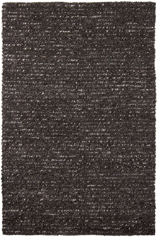 Chandra Rugs Anni 100% Wool Hand-Woven Contemporary Rug Charcoal/Ivory 9' x 13'