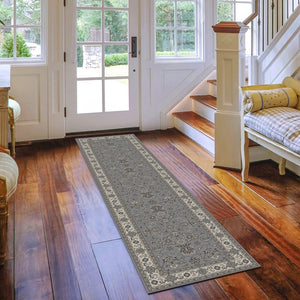 AMER Rugs Antiquity ANQ-11 Hand-Knotted Persian Classic Area Rug Gray 2'6" x 10'