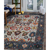 AMER Rugs Antiquity ANQ-15 Hand-Knotted Persian Classic Area Rug Navy 12' x 15'