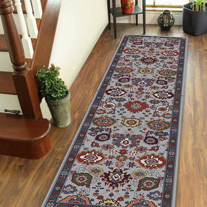 AMER Rugs Antiquity ANQ-15 Hand-Knotted Persian Classic Area Rug Navy 2'6" x 10'