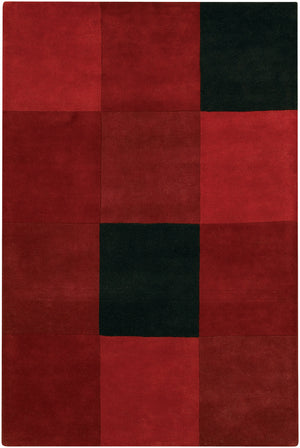 Chandra Rugs Antara 100% Wool Hand-Tufted Contemporary Rug Red/Black 7'9 x 10'6