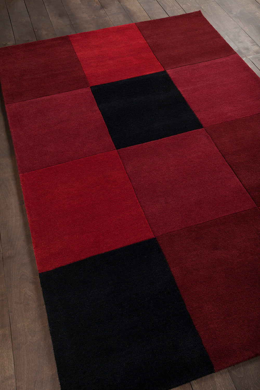 Chandra Rugs Antara 100% Wool Hand-Tufted Contemporary Rug Red/Black 7'9 x 10'6