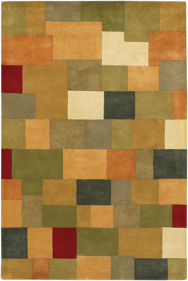 Chandra Rugs Antara 100% Wool Hand-Tufted Contemporary Rug Green/Multi 7'9 x 10'6