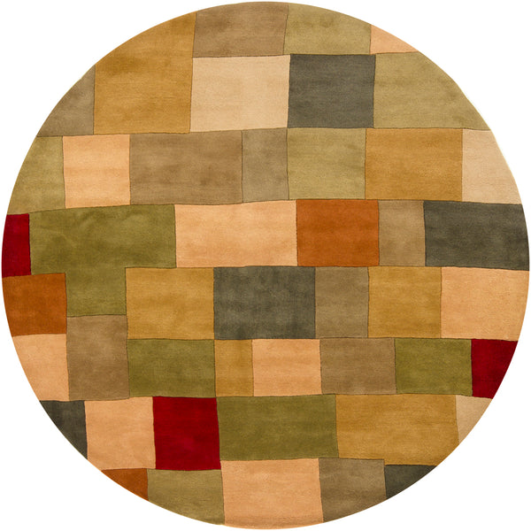 Chandra Rugs Antara 100% Wool Hand-Tufted Contemporary Rug Green/Multi 7'9 Round