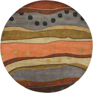 Chandra Rugs Antara 100% Wool Hand-Tufted Contemporary Rug Multi 7'9 Round