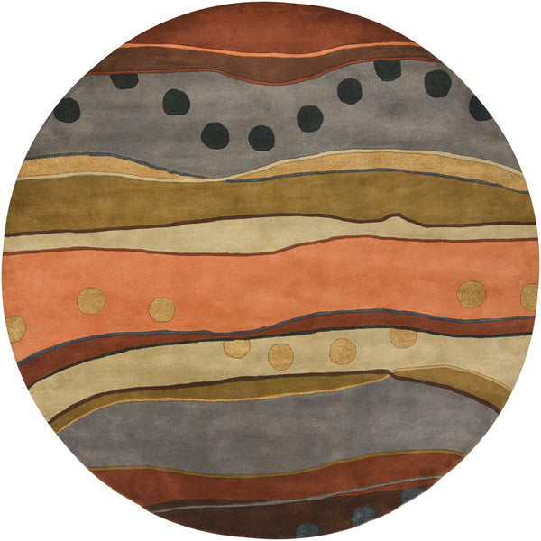 Chandra Rugs Antara 100% Wool Hand-Tufted Contemporary Rug Multi 7'9 Round