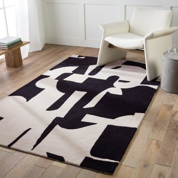 Jaipur Living Anthem Noverre ANT01 Hand Tufted Handmade Indoor Modern Rug Black 6' x 9'