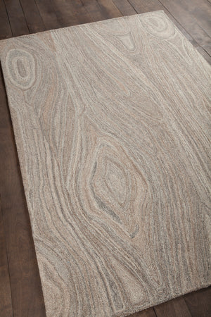 Chandra Rugs Anya 100% Wool Hand Tufted Contemporary Rug Tan/Grey 9' x 13'