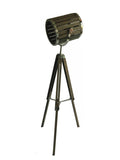 Bethel Chrome Floor Lamp in Metal & Wood