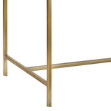 Dovetail Baxter 42" Rectangular Brushed Brass Finished Iron Framed and White Marble Shelved Console Table AO210