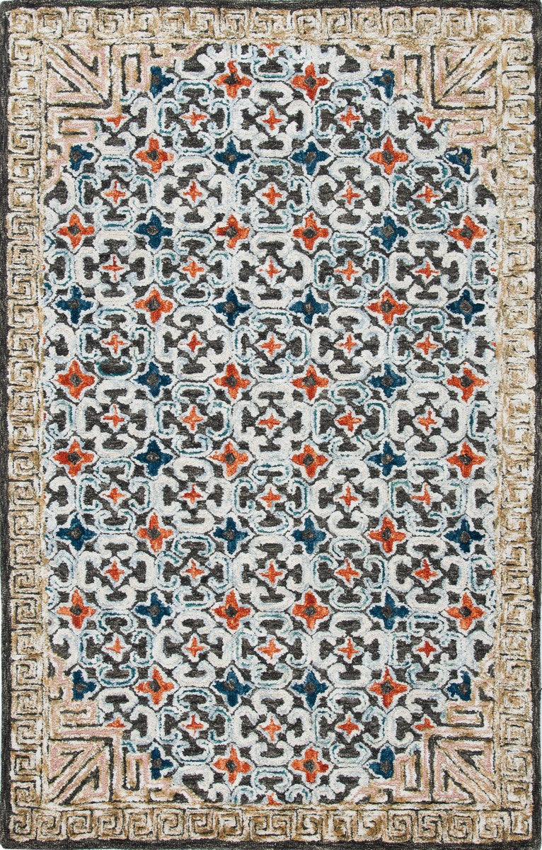 Aspen 294 Bohemian Hand Tufted Wool & Viscose Pile Rug Blue / Taupe