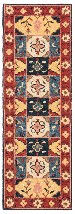 Aspen 402 Hand Tufted 80% Wool, 20% Cotton Bohemian Rug Red / Gold 80% Wool, 20% Cotton APN402Q-27