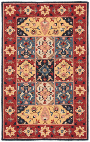 Aspen 402 Hand Tufted 80% Wool, 20% Cotton Bohemian Rug Red / Gold 80% Wool, 20% Cotton APN402Q-5