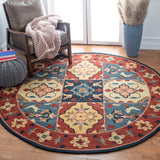 Aspen 402 Hand Tufted 80% Wool, 20% Cotton Bohemian Rug Red / Gold 80% Wool, 20% Cotton APN402Q-7R