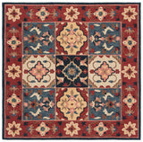 Aspen 402 Hand Tufted 80% Wool, 20% Cotton Bohemian Rug Red / Gold 80% Wool, 20% Cotton APN402Q-7SQ