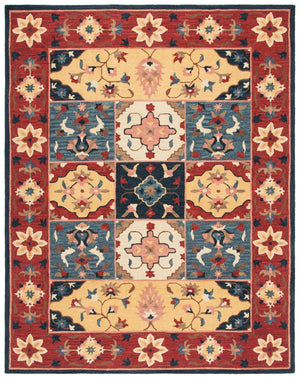 Aspen 402 Hand Tufted 80% Wool, 20% Cotton Bohemian Rug Red / Gold 80% Wool, 20% Cotton APN402Q-8