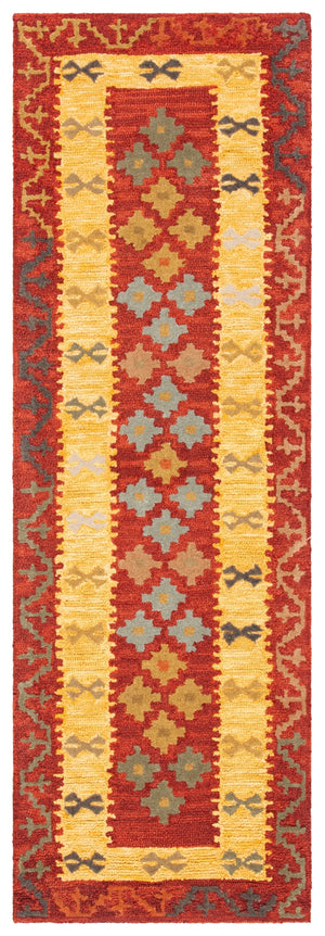 Aspen 403 Hand Tufted 80% Wool, 20% Cotton Bohemian Rug Red / Gold 80% Wool, 20% Cotton APN403Q-27