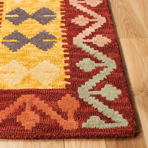 Aspen 403 Hand Tufted 80% Wool, 20% Cotton Bohemian Rug Red / Gold 80% Wool, 20% Cotton APN403Q-9