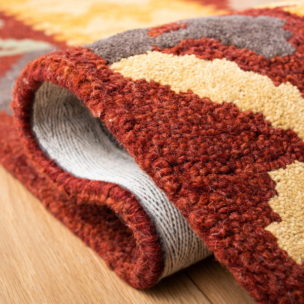 Aspen 403 Hand Tufted 80% Wool, 20% Cotton Bohemian Rug Red / Gold 80% Wool, 20% Cotton APN403Q-9