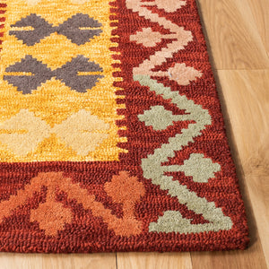 Aspen 403 Hand Tufted 80% Wool, 20% Cotton Bohemian Rug Red / Gold 80% Wool, 20% Cotton APN403Q-5