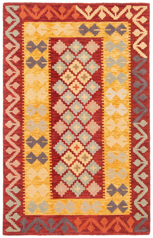 Aspen 403 Hand Tufted 80% Wool, 20% Cotton Bohemian Rug Red / Gold 80% Wool, 20% Cotton APN403Q-9