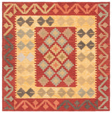 Aspen 403 Hand Tufted 80% Wool, 20% Cotton Bohemian Rug Red / Gold 80% Wool, 20% Cotton APN403Q-7SQ