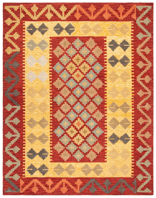Aspen 403 Hand Tufted 80% Wool, 20% Cotton Bohemian Rug Red / Gold 80% Wool, 20% Cotton APN403Q-8