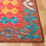 Aspen 403 Hand Tufted 80% Wool, 20% Cotton Bohemian Rug Brown / Red 80% Wool, 20% Cotton APN403T-9