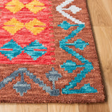 Aspen 403 Hand Tufted 80% Wool, 20% Cotton Bohemian Rug Brown / Red 80% Wool, 20% Cotton APN403T-5