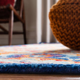 Aspen 526 Bohemian Hand Tufted 80% Wool, 20% Cotton Rug Blue / Rust